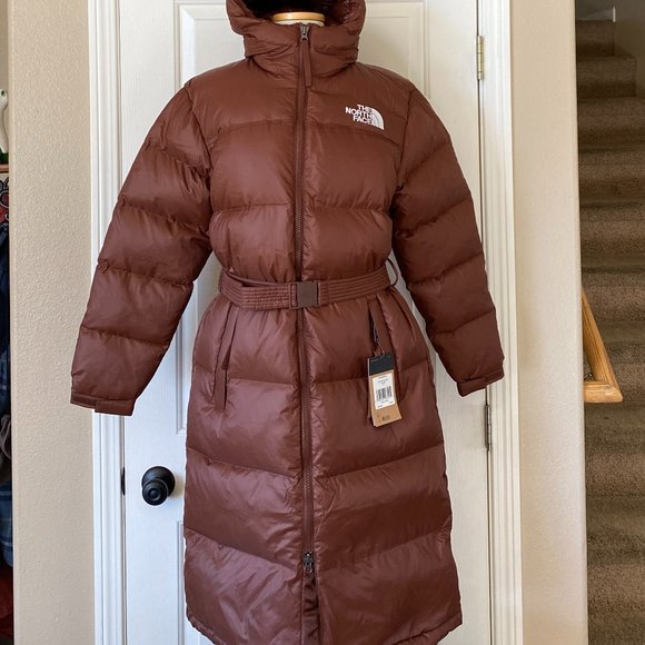 The North Face 1996 Retro Nuptse Belted Long Hooded Puffer Jacket